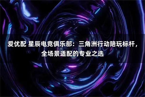 爱优配 星辰电竞俱乐部：三角洲行动陪玩标杆，全场景适配的专业之选